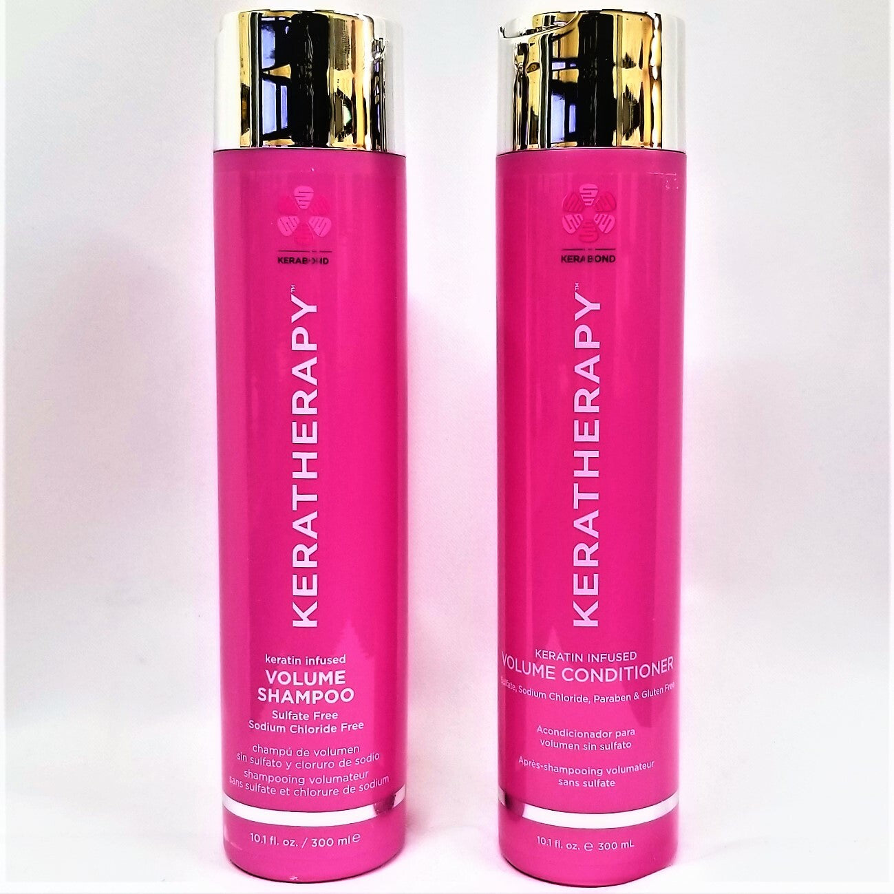 KERATHERAPY Keratin Infused Volume Shampoo & Conditioner Duo – Volumizing Hair Care Set for Fuller Looking Hair
