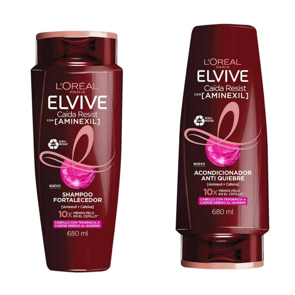 2-Pack L'Oréal Paris Elvive Fall Resist Shampoo & Conditioner Duo – Strengthening Hair Care Set