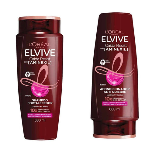 2-Pack L'Oréal Paris Elvive Fall Resist Shampoo & Conditioner Duo – Strengthening Hair Care Set